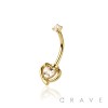 316L SURGICAL STEEL TOP CZ WITH CZ HEART EYEBROW (CURVED BARBELL)